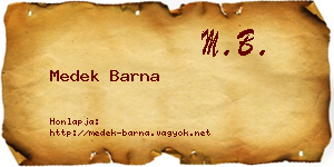 Medek Barna névjegykártya
