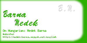 barna medek business card